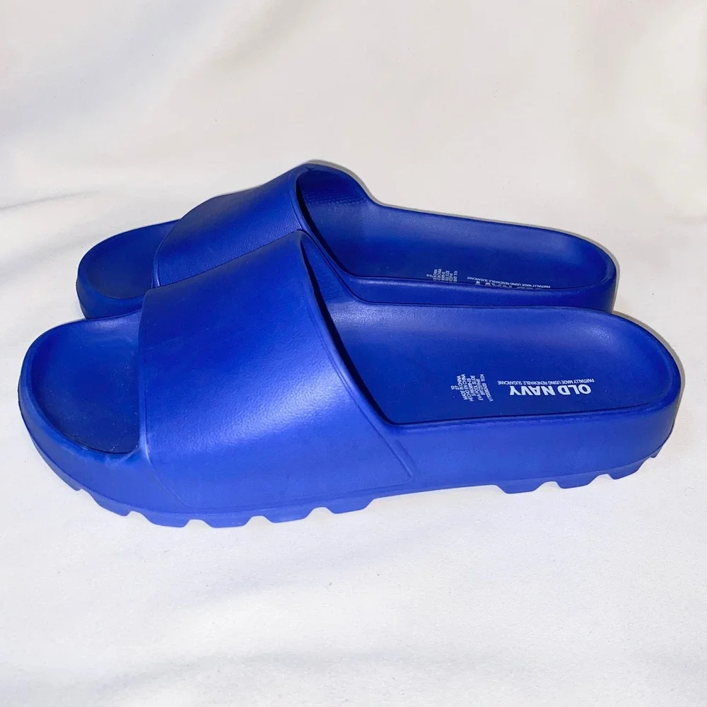 Old Navy EVA Pool Slides Royal Blue Sugarcane Sandals Mens 10 S/663816-05‎